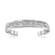 White CZ Accent Toe Ring in Rhodium-Finished Silver