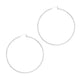 Rhodium-Plated Hoop Earrings in Sterling Silver (2x60mm)