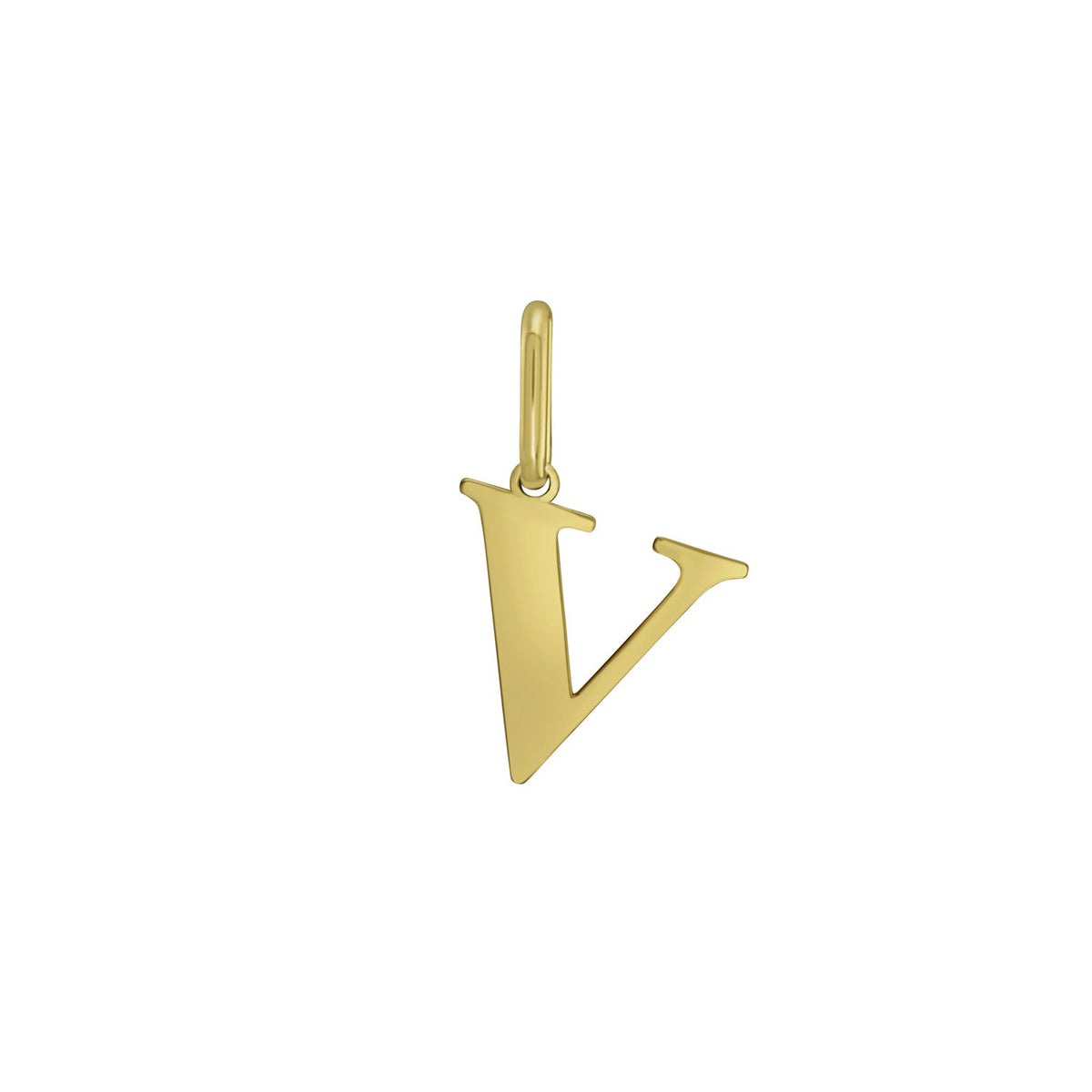 Initial V Charm Pendant in 14K Yellow Gold