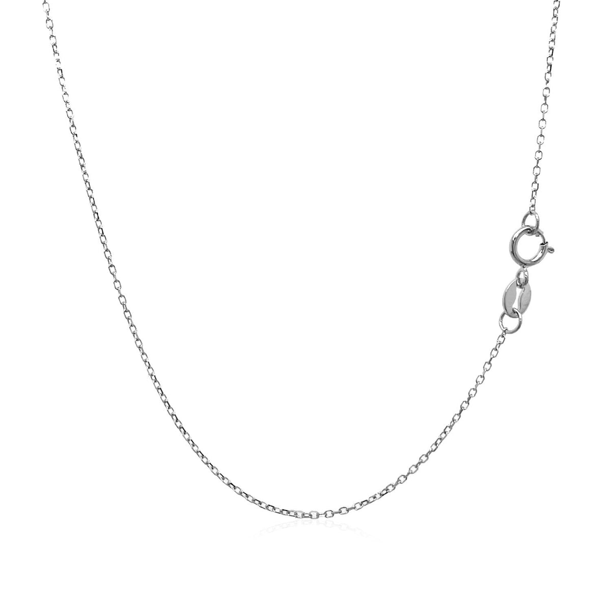 Diamond Cut Cable Link Chain in 14K White Gold (0.87 mm)