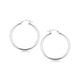 Polished Motif Hoop Earrings in Rhodium-Plated Silver (3x35mm)