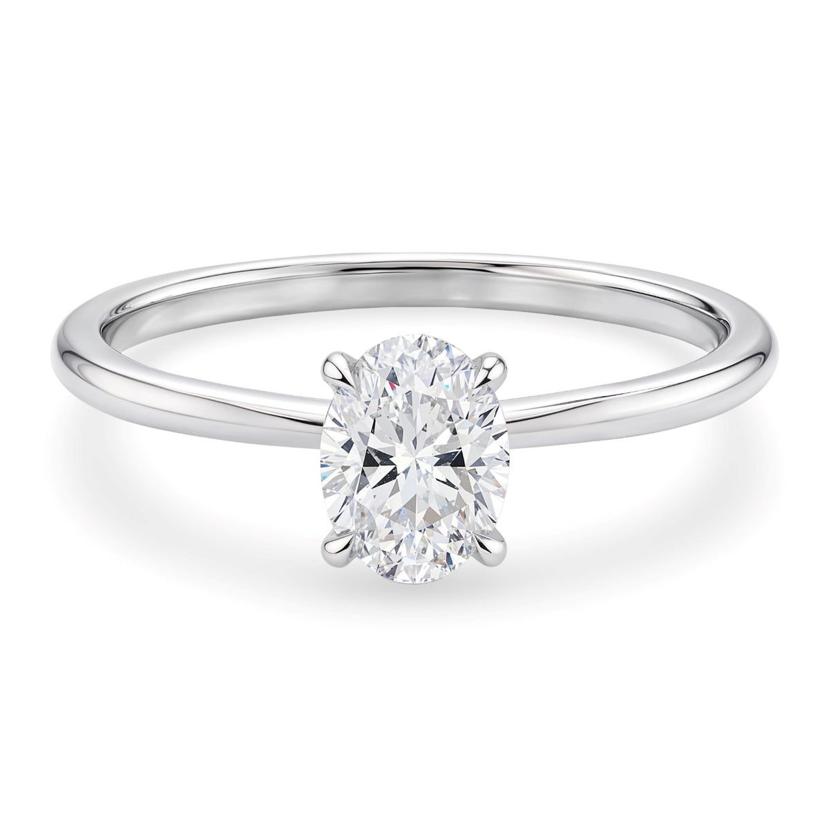 1 Carat Oval Lab Grown IGI Diamond Solitaire in 14K White Gold G/VS1