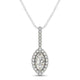 Marquis Shape Diamond Halo Pendant in 14K White Gold (2/3 cttw)