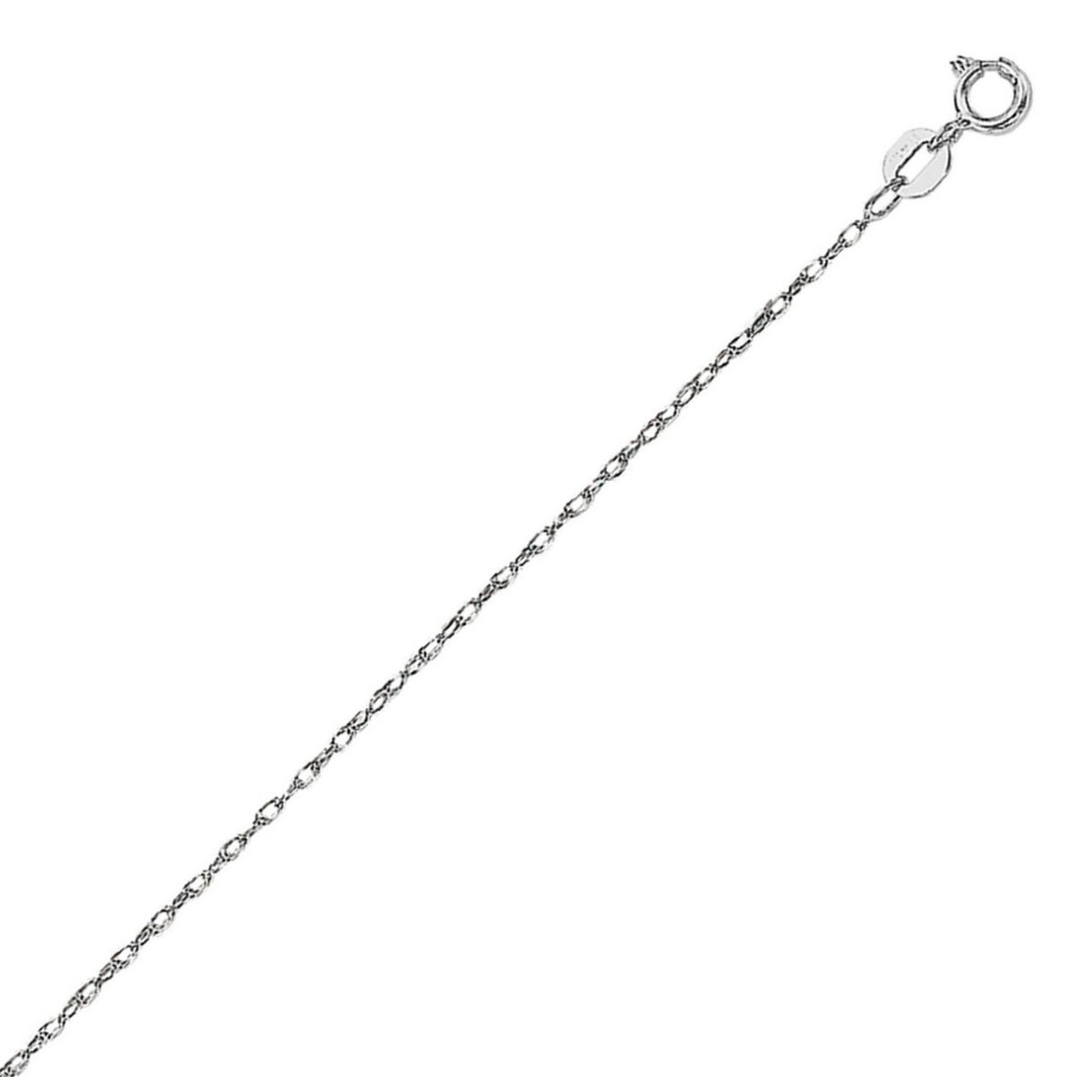Machine Rope Chain in 14K White Gold (0.85 mm)