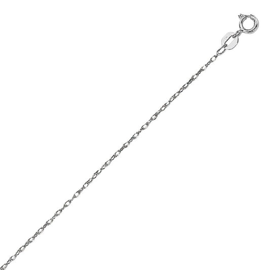 Machine Rope Chain in 14K White Gold (0.85 mm)