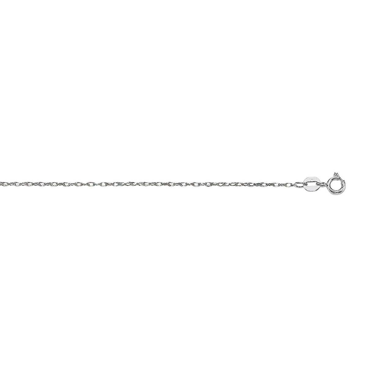 Machine Rope Chain in 14K White Gold (0.85 mm)