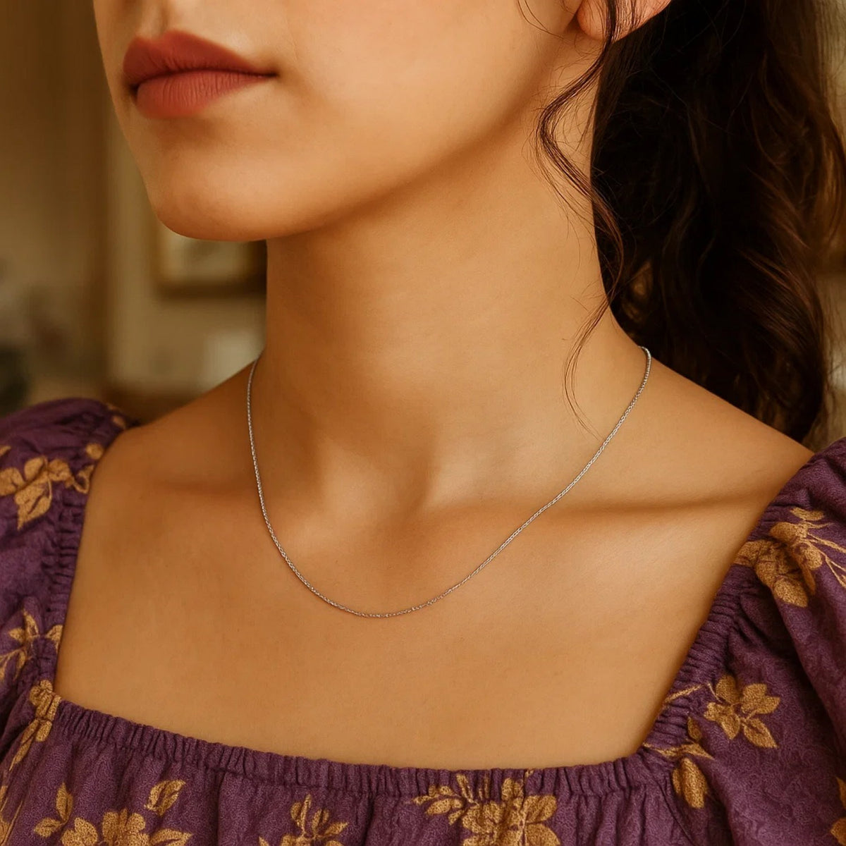 Machine Rope Chain in 14K White Gold (0.85 mm)