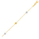 Textured Hearts Anklet in 14K Two-Tone Gold