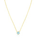 Cushion Blue Topaz Necklace in 14K Yellow Gold (8 mm)