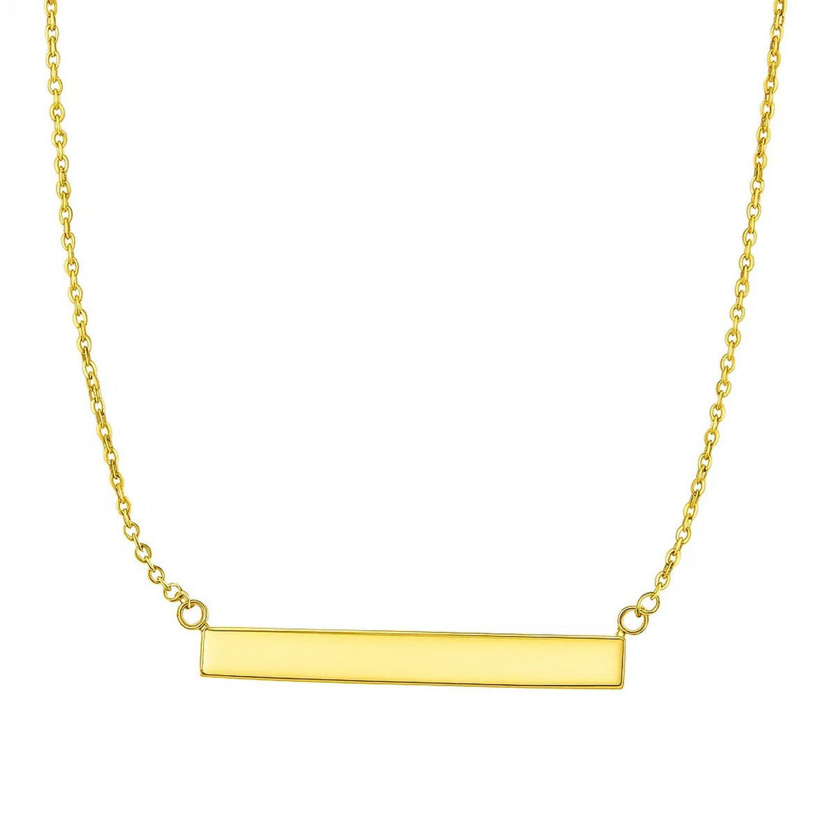 Slim Polished Bar Necklace in 14K Yellow Gold