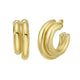 Double Row Big & Small Round Hoop Earrings in Yellow Gold Silver