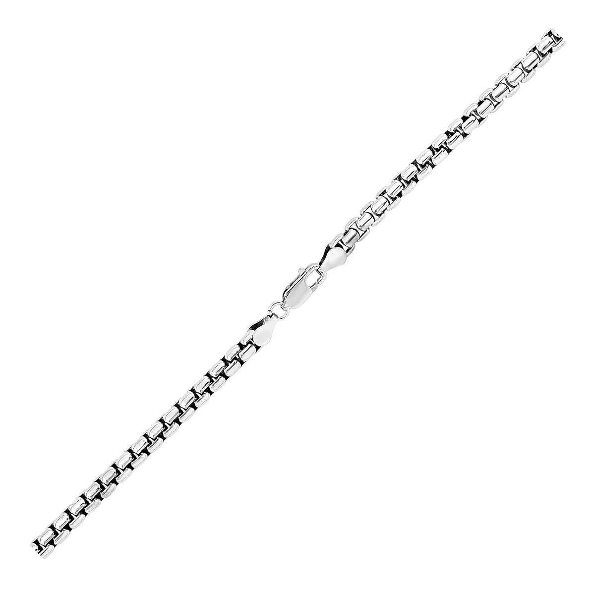 Round Box Bracelet in Rhodium-Plated Sterling Silver (5.20 mm)