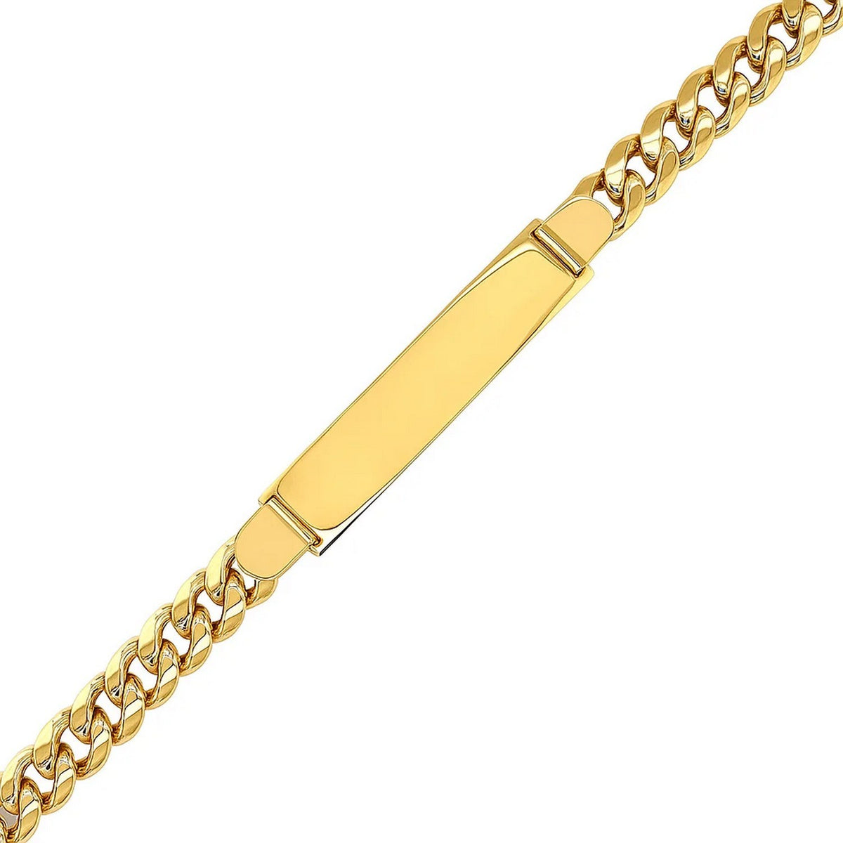 Men's Cuban Link ID Bracelet in 14K Yellow Gold