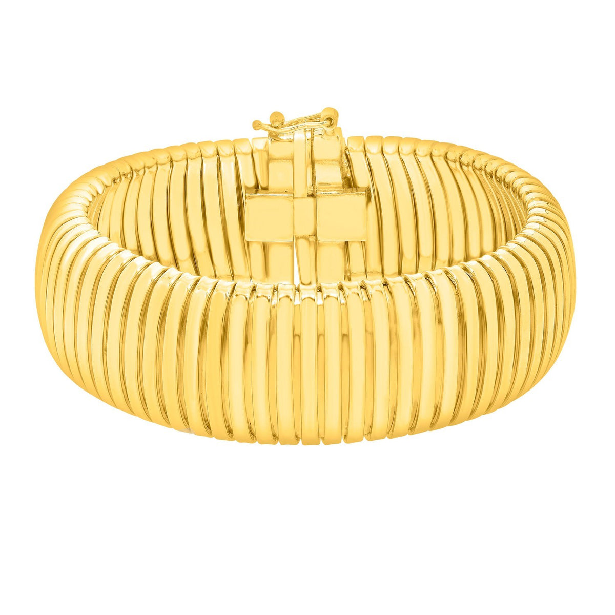 Extra Thick Tubogas Bracelet in Yellow Gold-Plated Silver (18.00 mm)