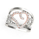 Heart Motif Filigree Diamond Ring in 14K White & Rose Gold (1/4 cttw)