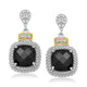 Black Onyx & Diamond Earrings in 18K Yellow Gold Silver (.05cttw)