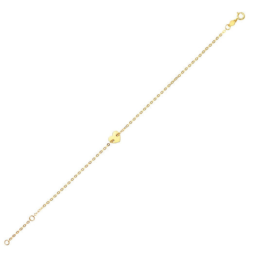 Heart Bracelet in 14K Yellow Gold