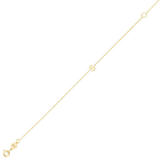 Mini Initial S Bracelet in 14K Yellow Gold