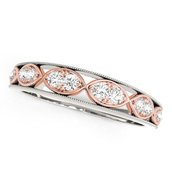 Infinity Style Diamond Band in 14K White & Rose Gold (1/5 cttw)