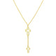 Double Open Cross Y Necklace in 14K Yellow Gold