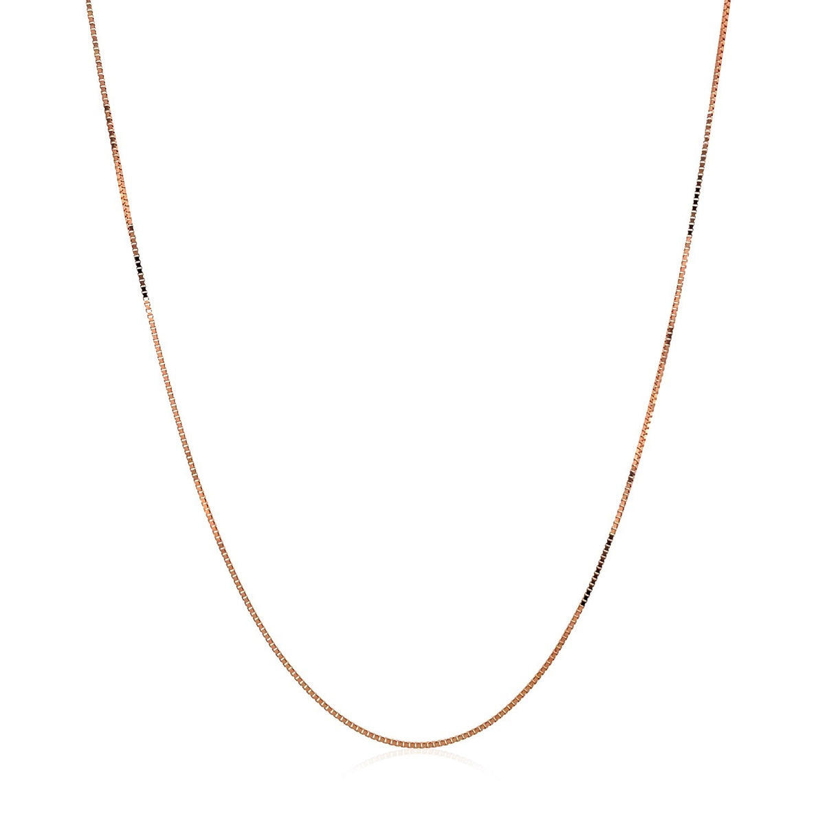 Classic Box Chain in 10K Rose Gold (0.45 mm)