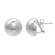 Puffed Dome Button Earrings in Rhodium-Plated Sterling Silver