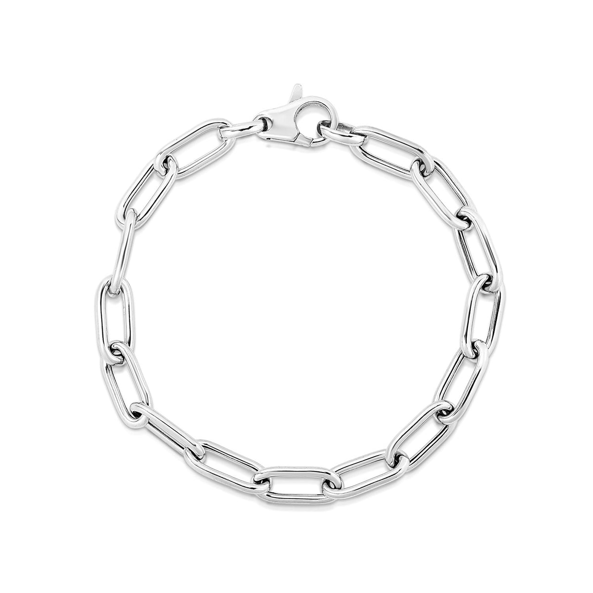 Wide Paperclip Chain Bracelet in Sterling Silver (6.50 mm)