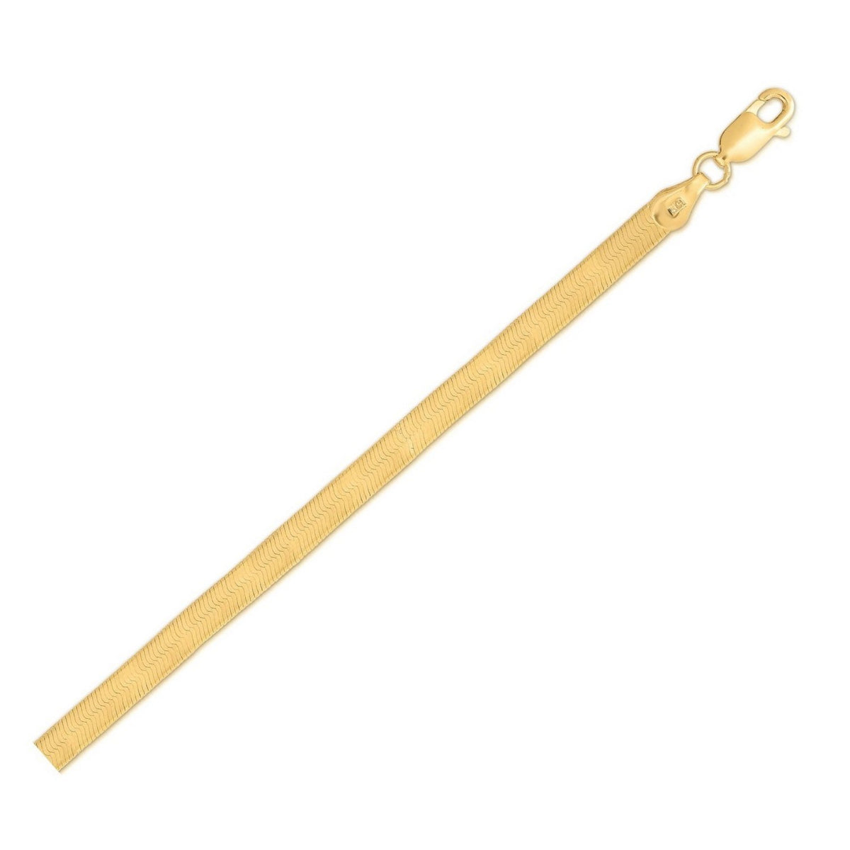 Herringbone Anklet in Gold-Plated Sterling Silver