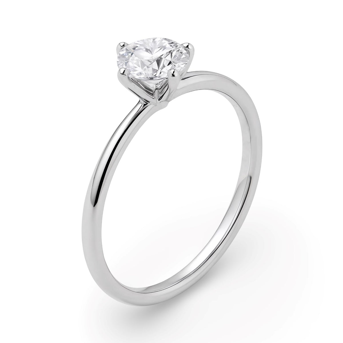 1 Carat Round Lab Grown IGI Diamond Solitaire in 10K White Gold G/VS1