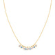 Blue and White Topaz Dancing Drop Necklace in 14K Yellow Gold