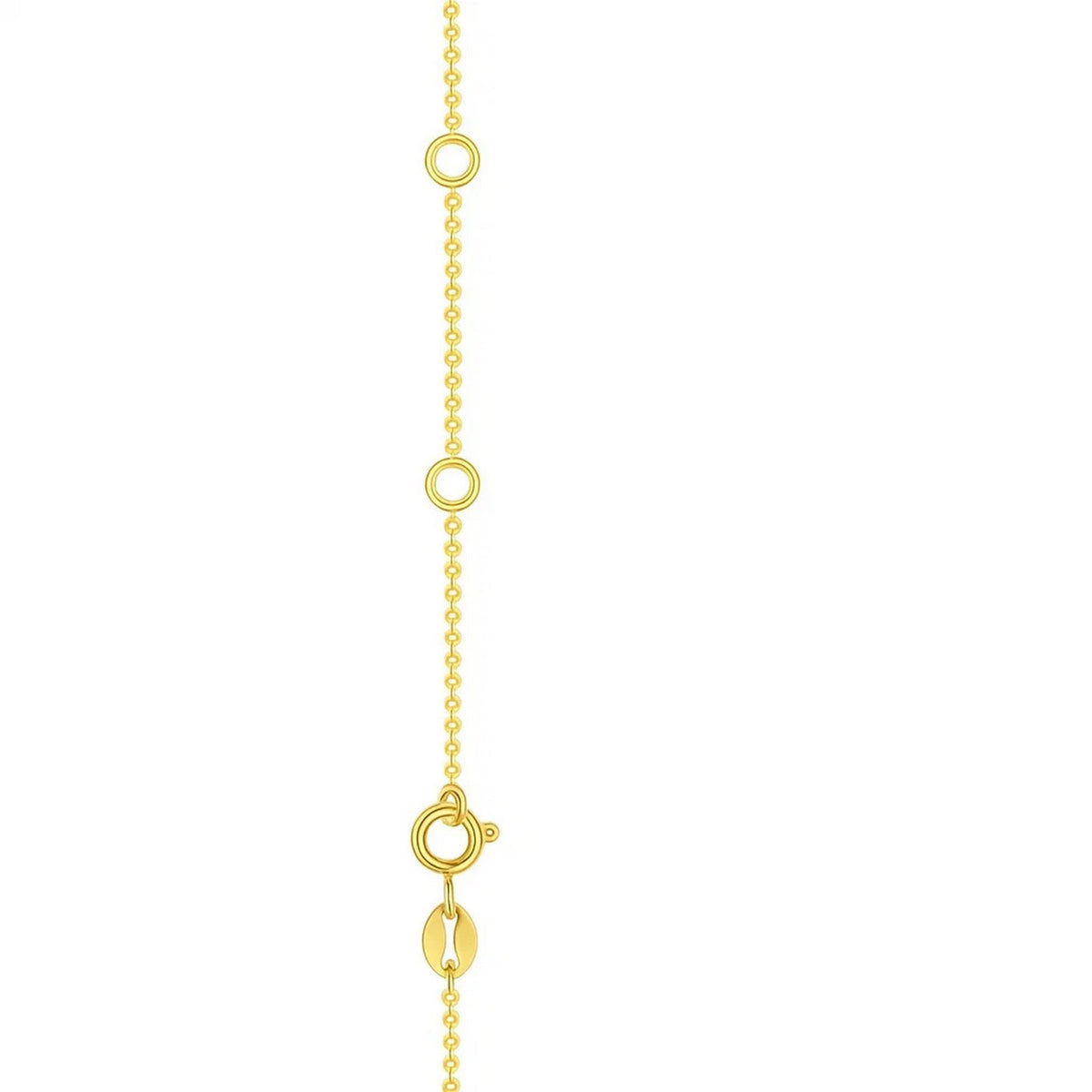 Blue and White Topaz Dancing Drop Necklace in 14K Yellow Gold