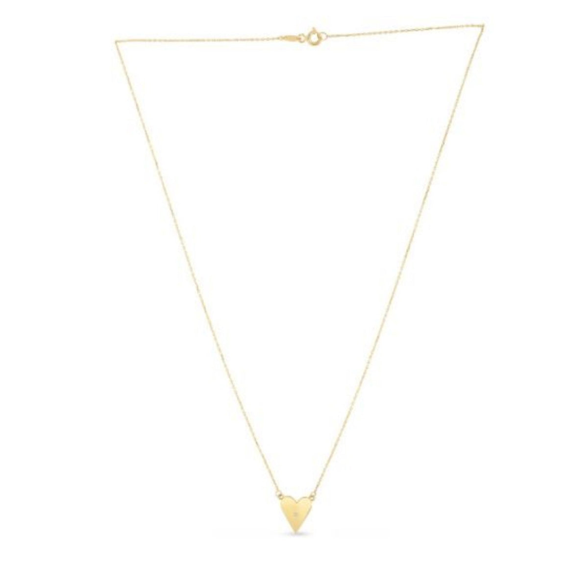 Elongated Heart Diamond Necklace in 14K Yellow Gold
