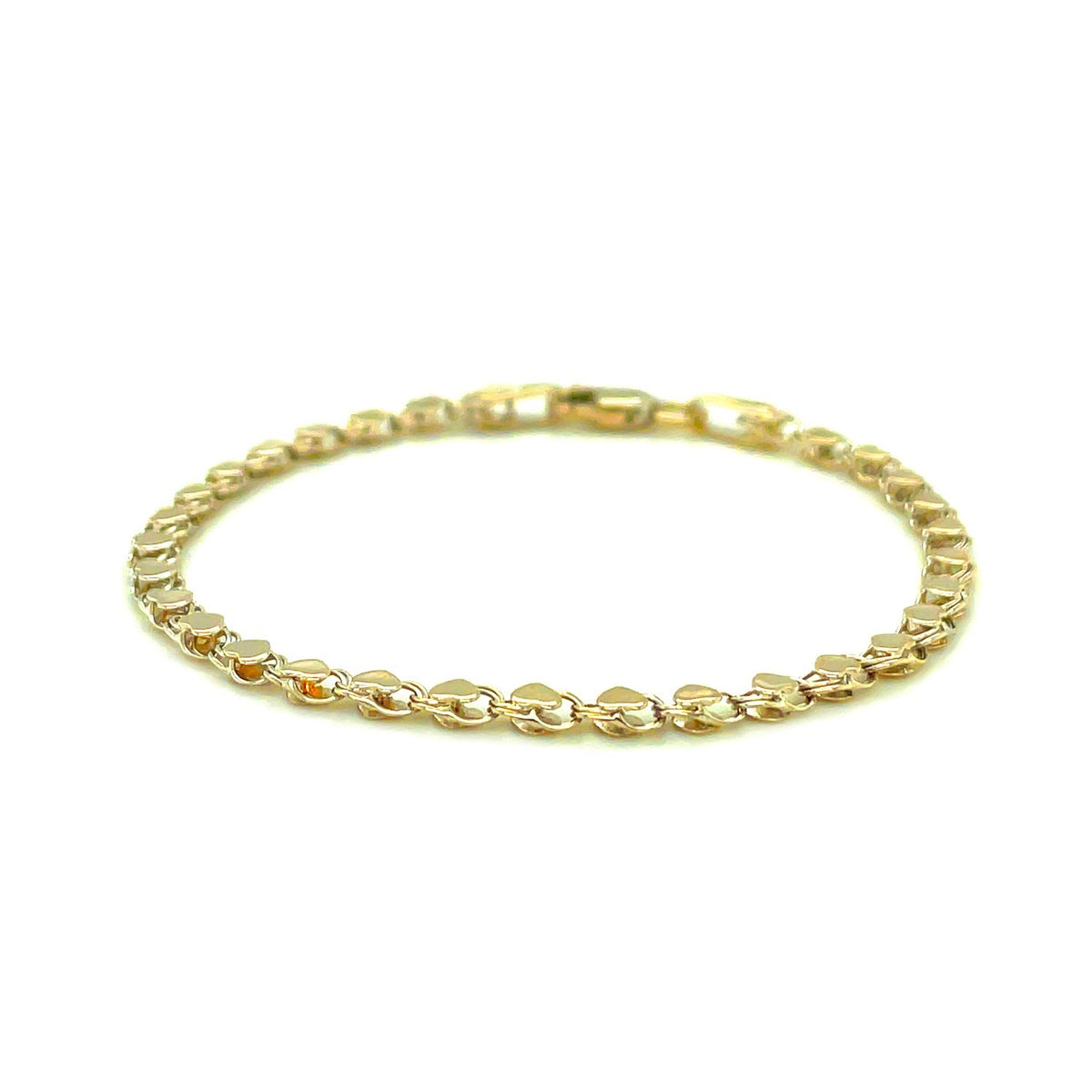 Heart Anklet in 14K Yellow Gold 2.9mm