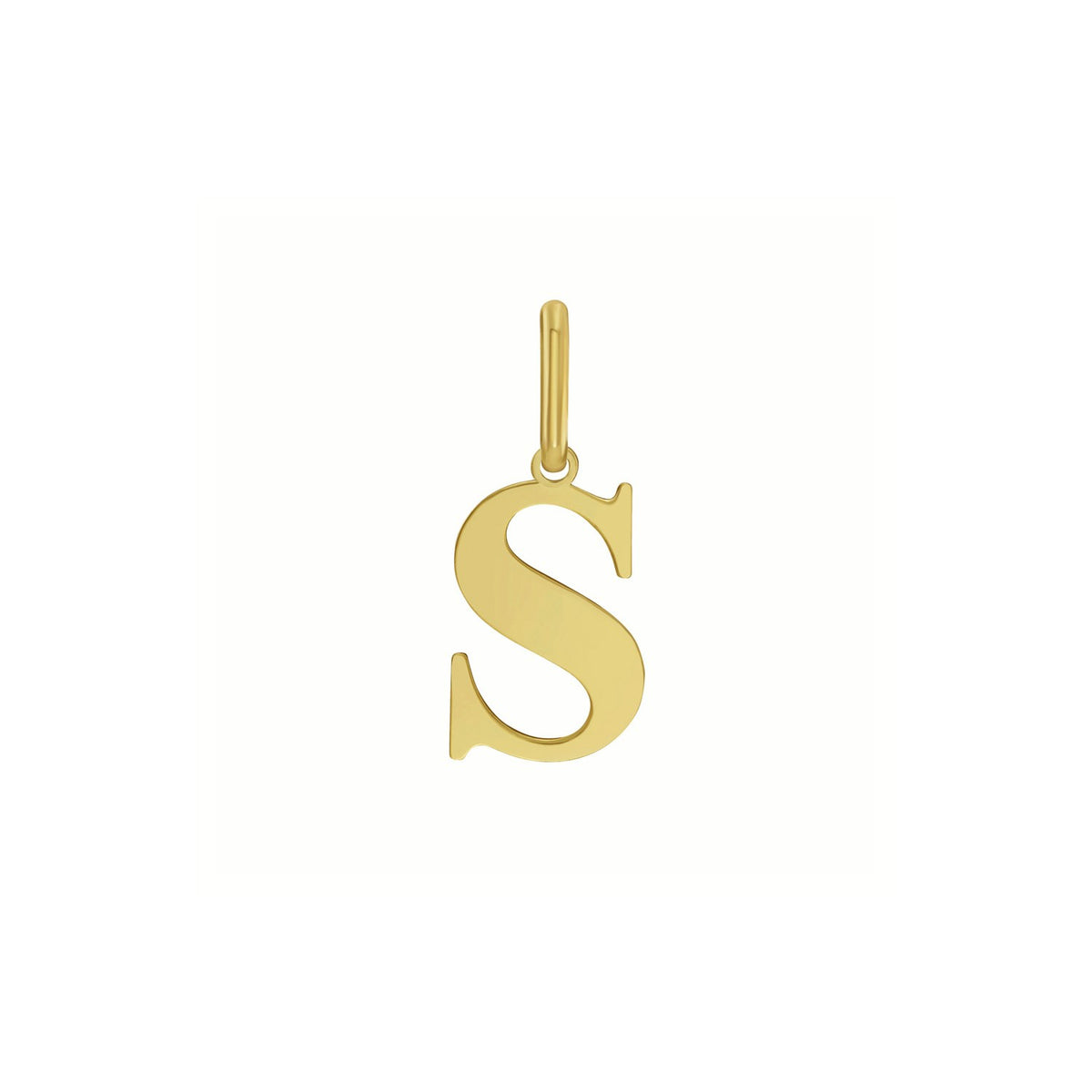 Initial S Charm Pendant in 14K Yellow Gold