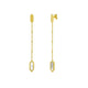 Hexagon Mother of Pearl Chain Drop Earrings in 14K Yellow Gold