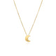 Crescent Moon Diamond Necklace in 14K Yellow Gold