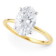 3 Carat Oval Lab Grown IGI Diamond Solitaire in 10K Yellow Gold G/VS1