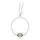 Two-Tone Enameled Evil Eye Friendship Bracelet in Silver