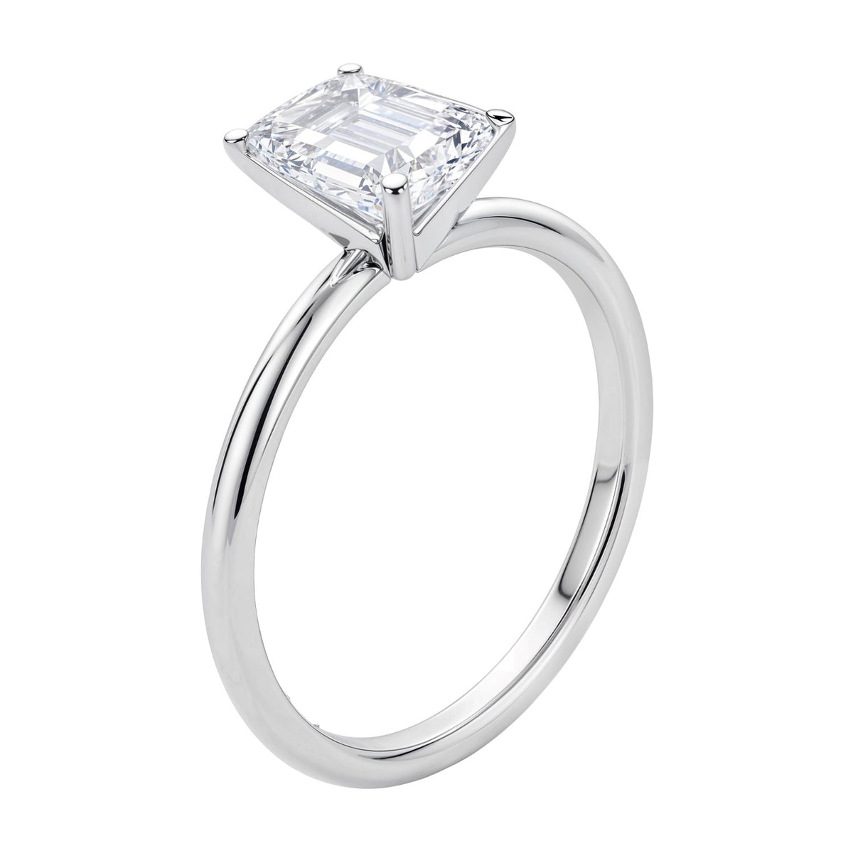 2 Carat Emerald Lab Grown IGI Diamond Solitaire in 14K White Gold G/VS1
