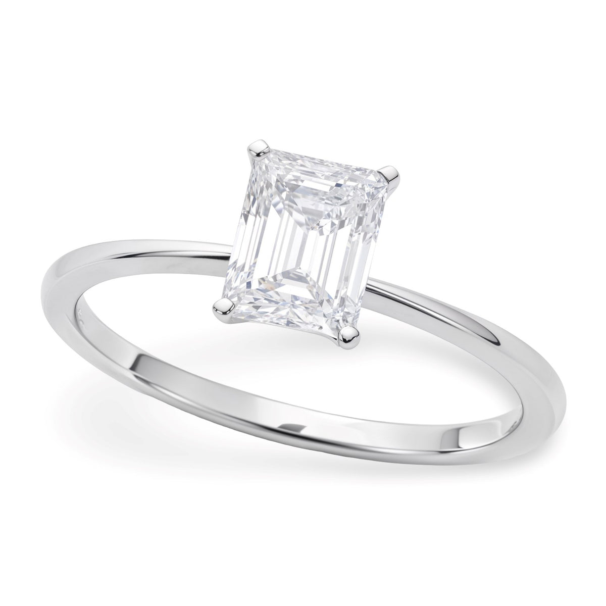 1 Carat Radiant Lab Grown IGI Diamond Solitaire in 14K White Gold G/VS1