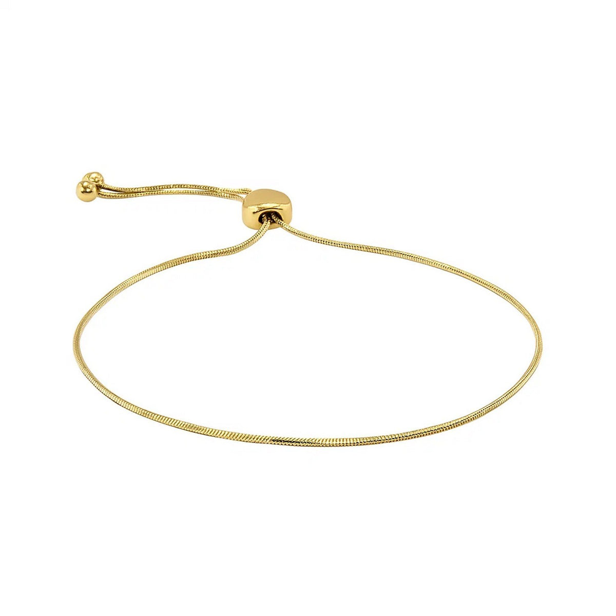 Adjustable Heart Bolo Bracelet in 14K Yellow Gold