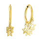 Star Charm Huggie Hoop Earrings in 14K Yellow Gold (23.50 mm)