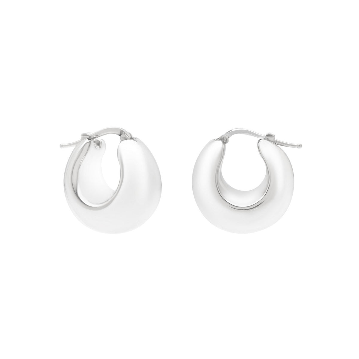 Large Graduated Hoop Earrings in Sterling Silver