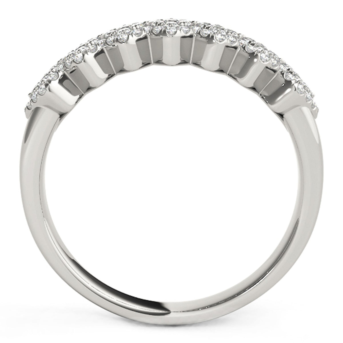 Wide Multi-Diagonal Diamond Pattern Ring in 14K White Gold (5/8 cttw)