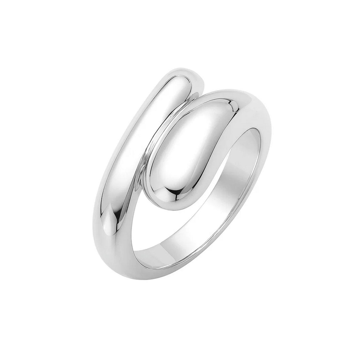Sculpted Coiled Ring in Rhodium-Plated Sterling Silver