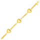 Extra Puffed Triple Heart Bracelet in Yellow Gold-Plated Silver