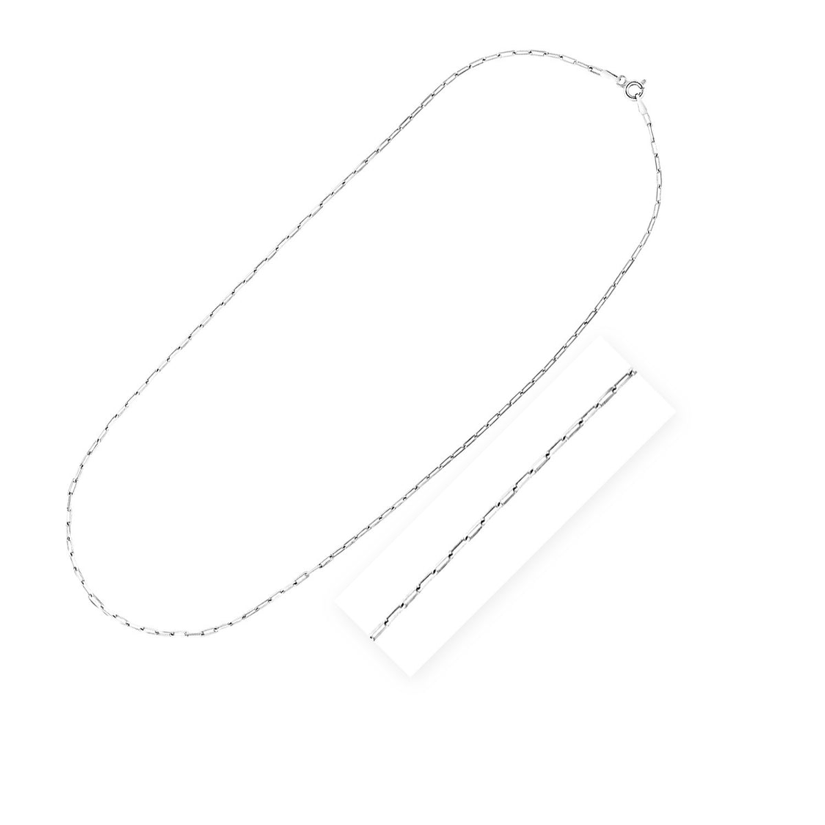 Paperclip Chain in Rhodium-Plated Sterling Silver (1.80 mm)