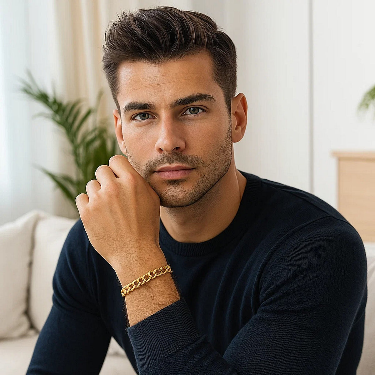 Semi-Solid Miami Cuban Link Bracelet in 10K Yellow Gold (6.60 mm)