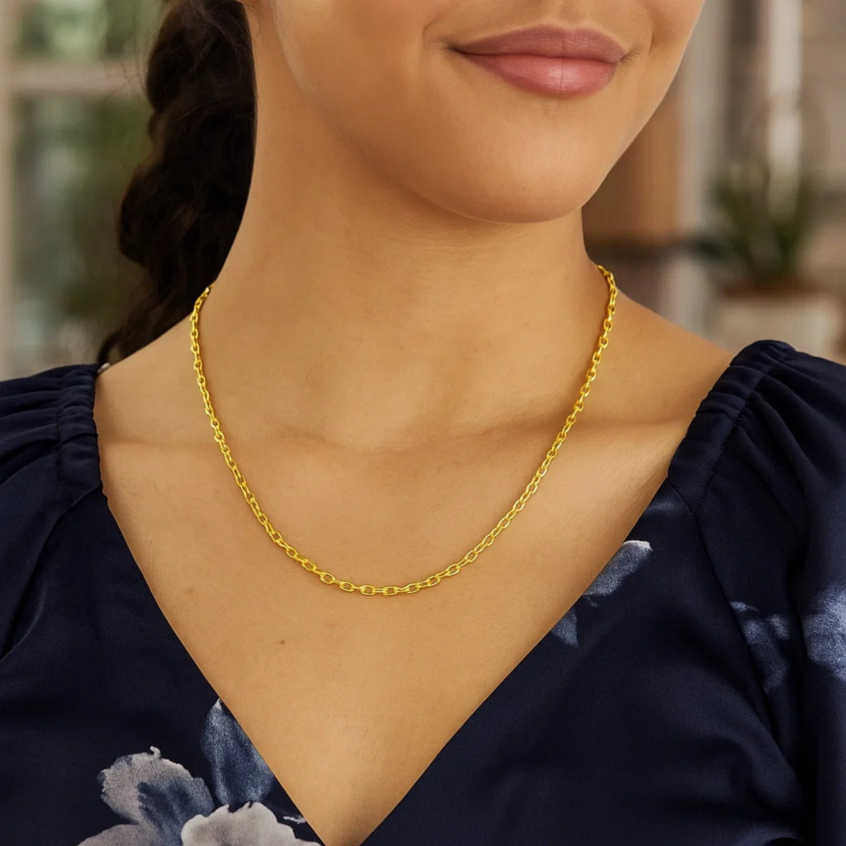 French Cable Chain in Gold-Plated Sterling Silver (2.80 mm)