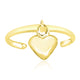 Cuff Puffed Heart Toe Ring in 14K Yellow Gold